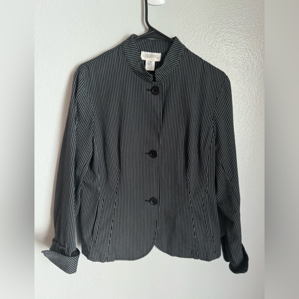 Jones New York Country Striped Jacket Top Size 10